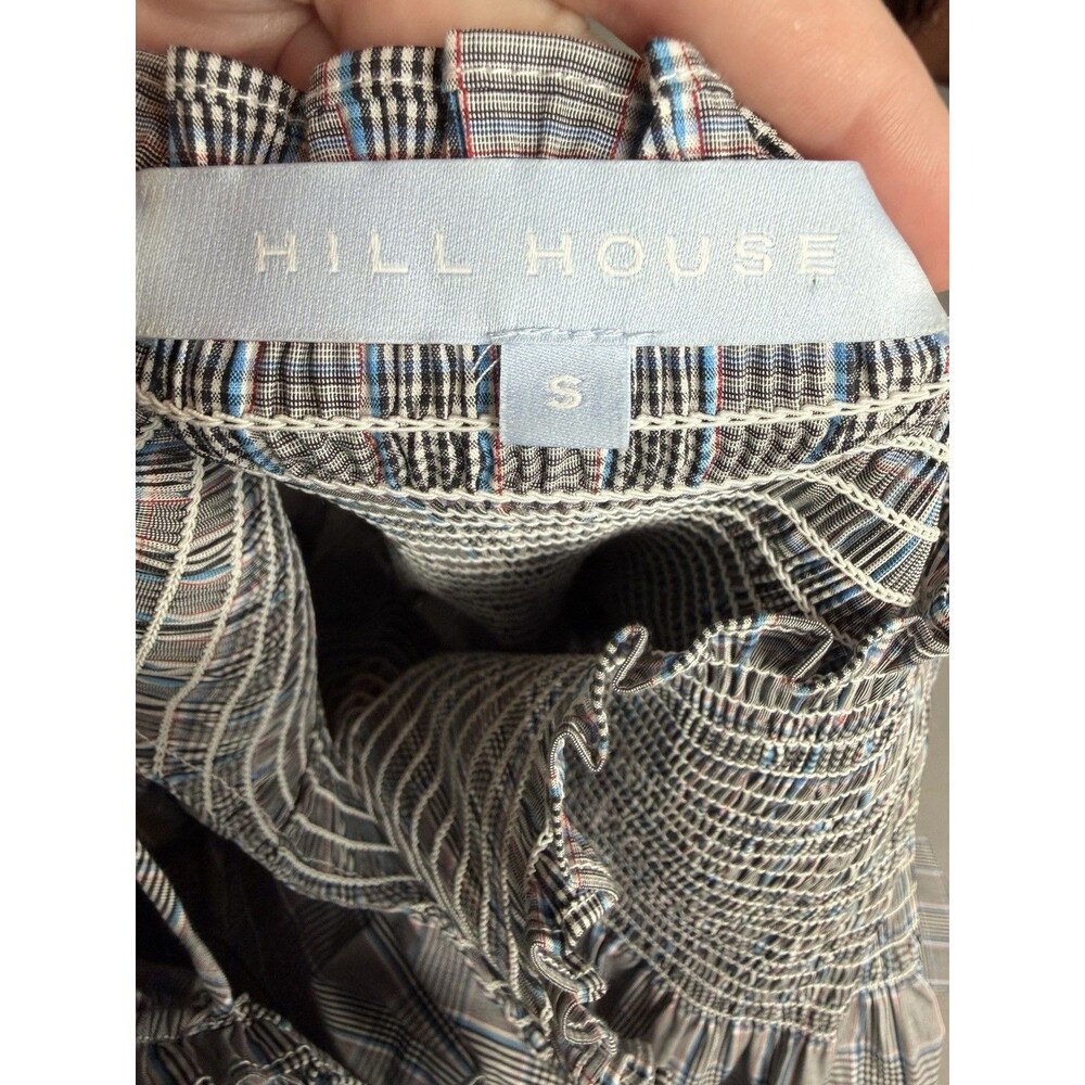 Hill House Home Athena Nap Dress Small Matilda Plaid Smocked Puff Sleeve Mini - Picture 6 of 13